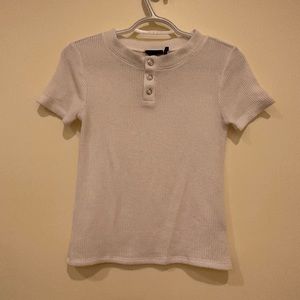 Urban Outfitters Out From Under White Crop Button Up